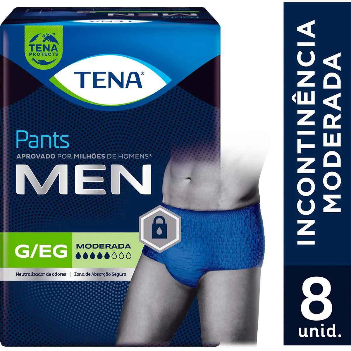 Roupa Íntima Masculina Tena Pants Men G/EG 8 unidades