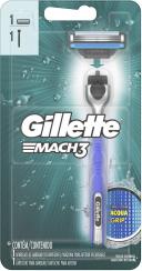 Kit Aparelho de Barbear Gillette Mach 3 Liga dos Campeões Recarregável + 1 cartucho