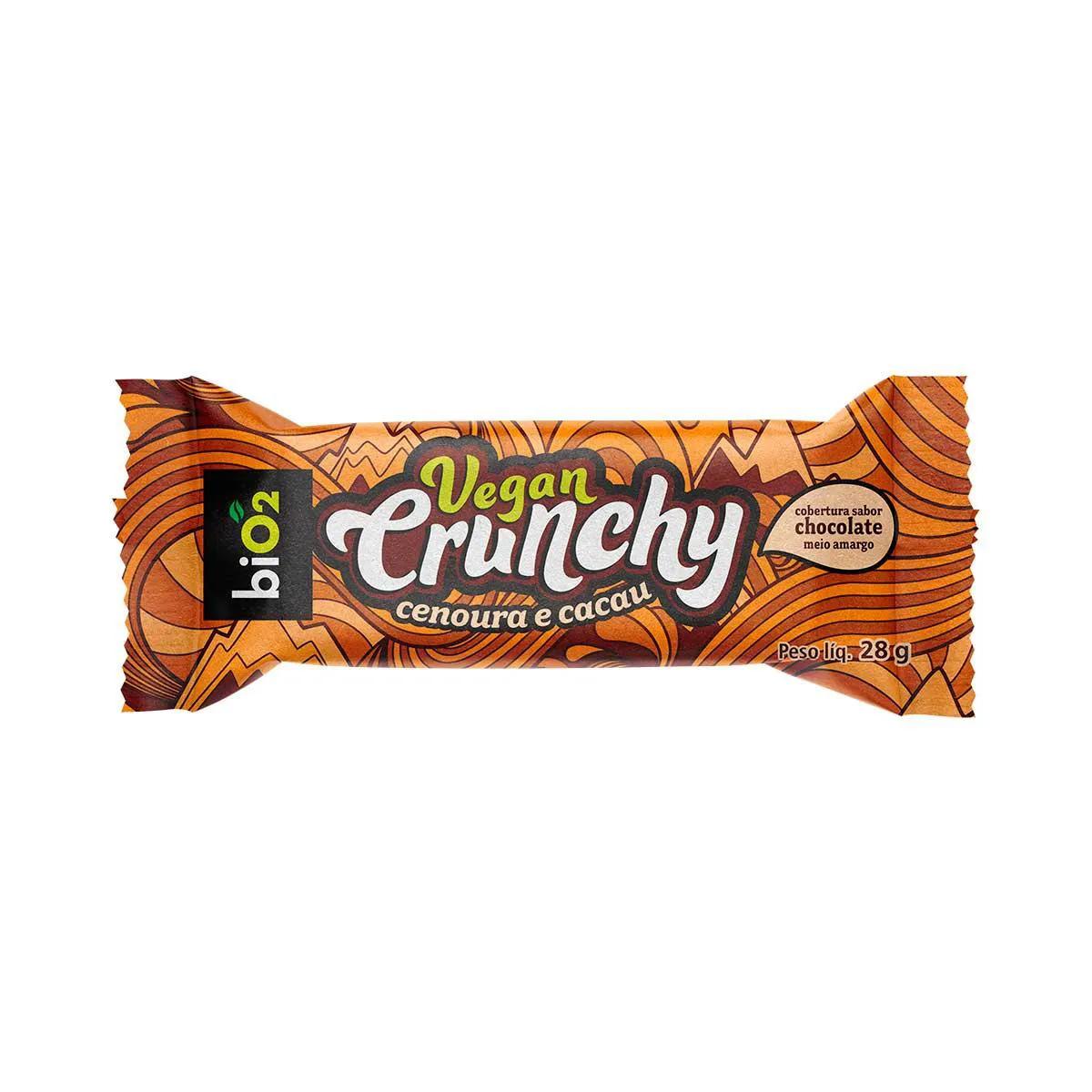 Barra de Cereal Bio2 Vegan Crunchy Sabor Cenoura e Cacau com 28g