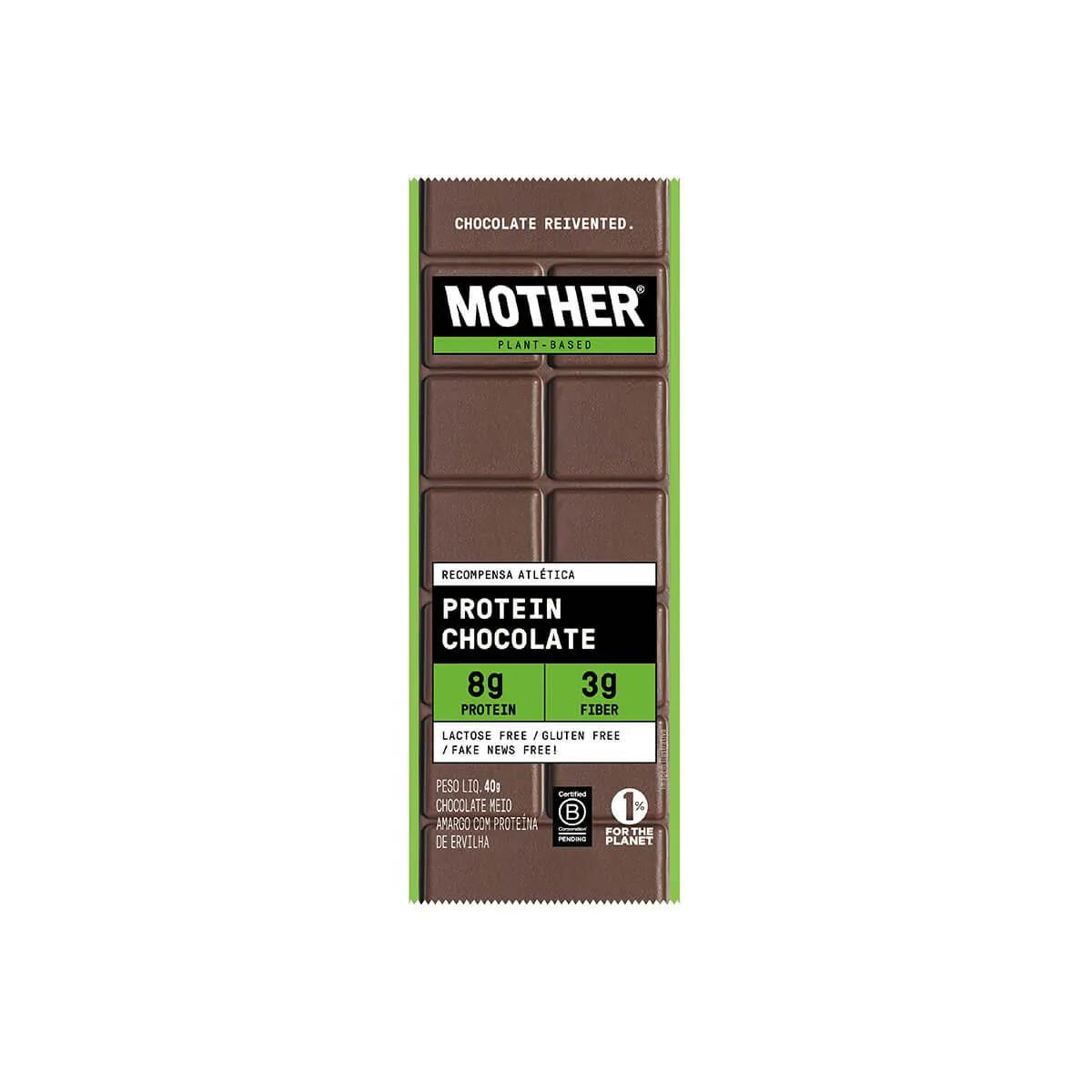 Barra de Chocolate Meio Amargo Mother Protein Sem Lactose com 40g