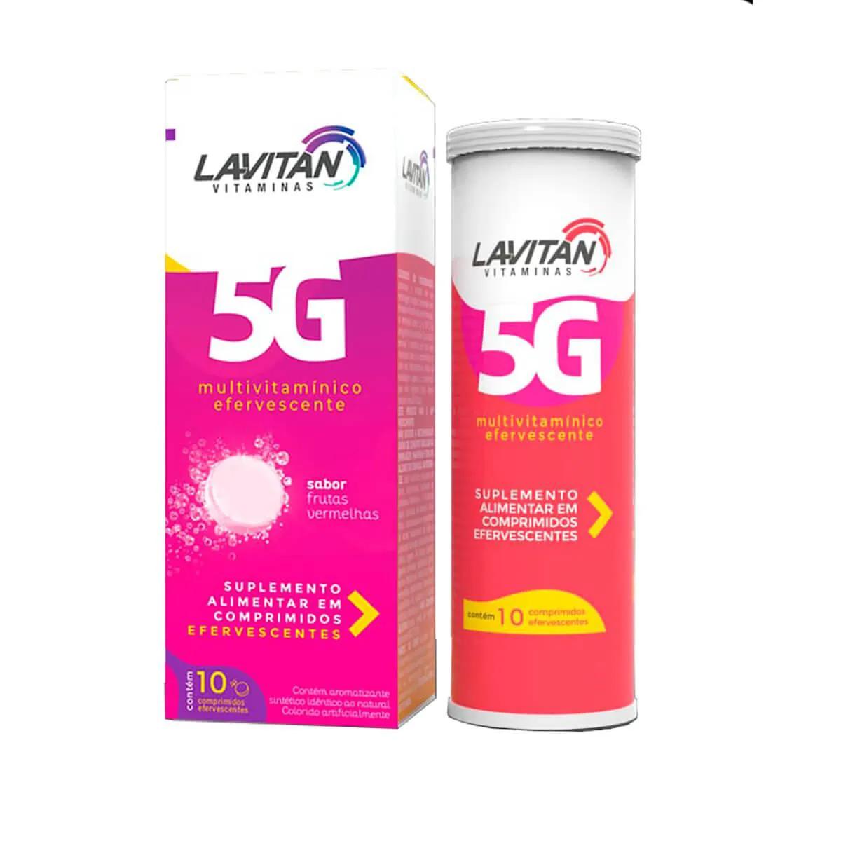 Lavitan 5g Sabor Frutas Vermelhas com 10 comprimidos efervescentes