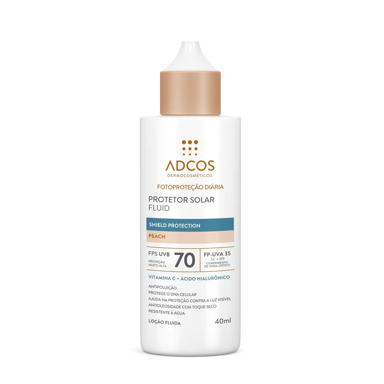 Protetor Solar Fluid Adcos Shield Protection Peach FPS70
