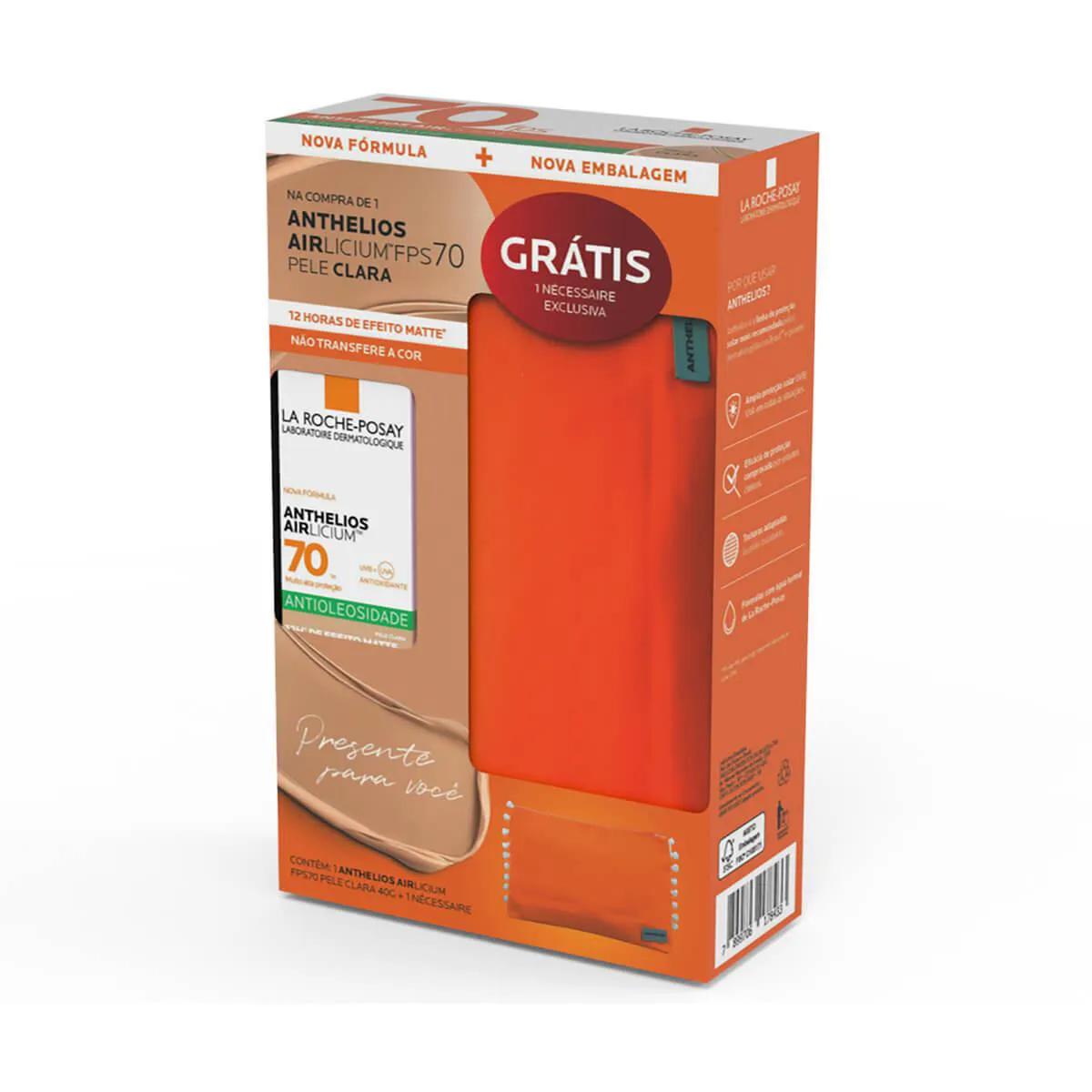 Protetor Solar Facial Anthelios Aircilium Pele Clara FPS70 + Necessaire