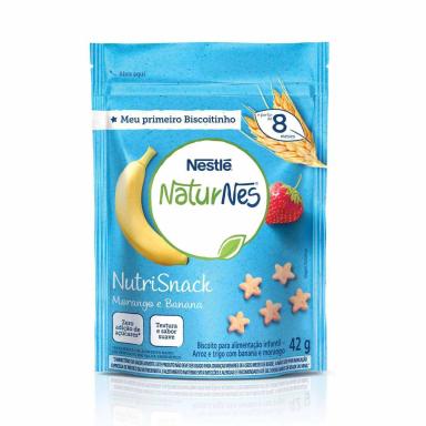 Snacks Infantil Nestlé NaturNes Sabor Morango e Banana com 42g