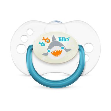 Chupeta Lillo Smart Glow Tubarão Tamanho 1 - RN a 6 meses Cor Azul com 1 unidade