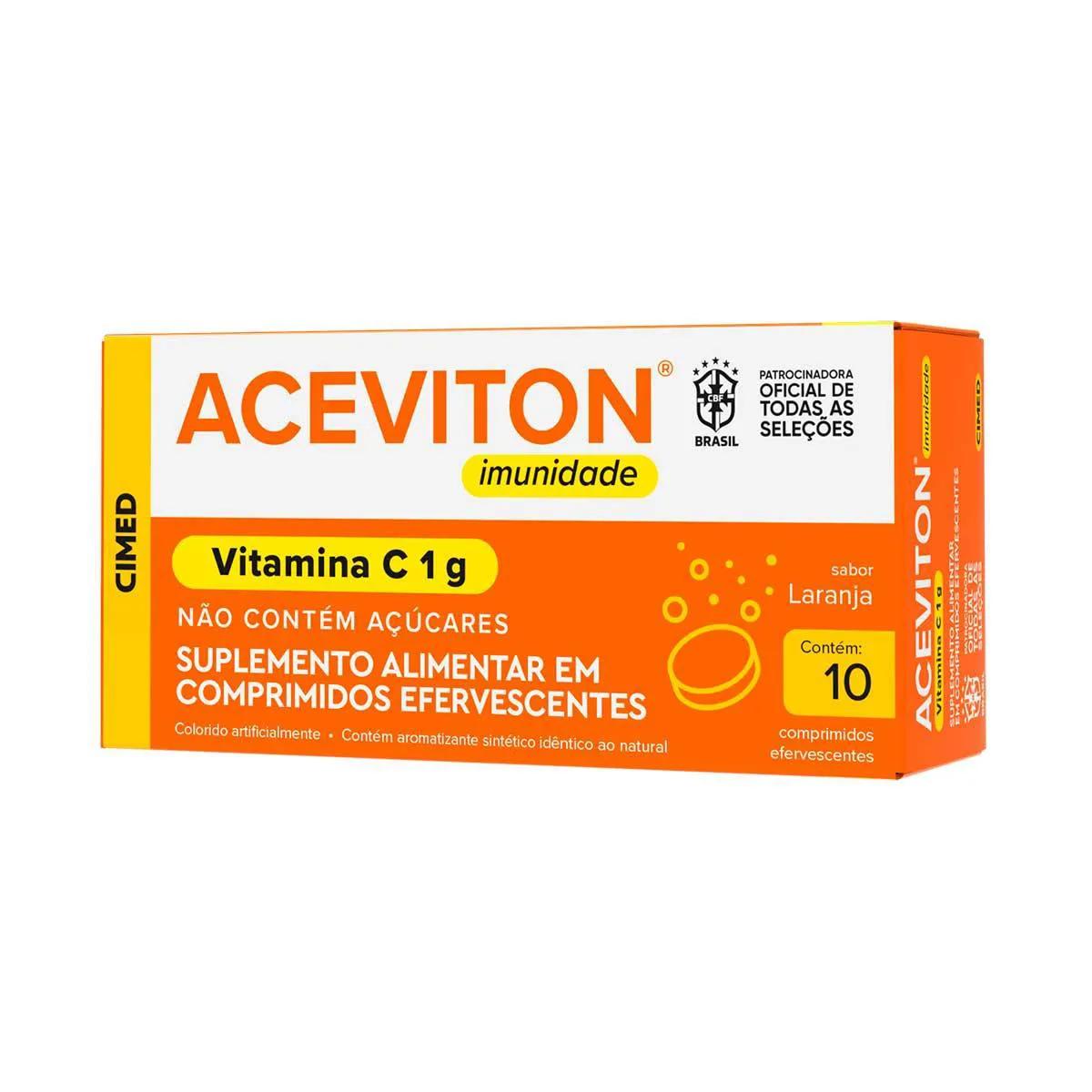 Aceviton 1g Sabor Laranja com 10 comprimidos efervescentes