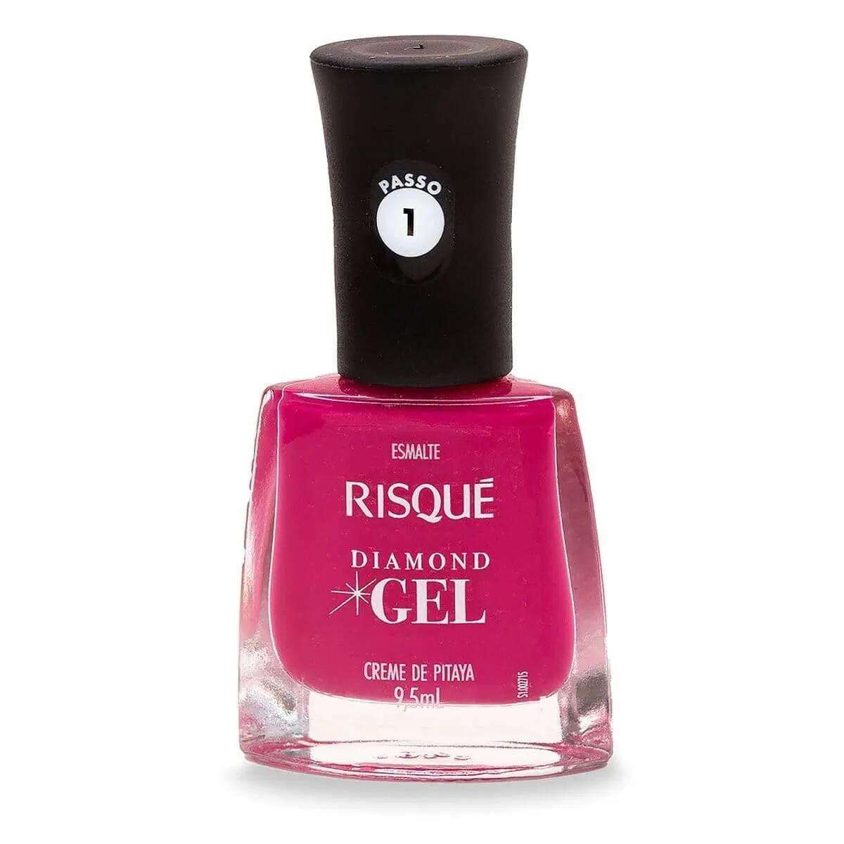 Esmalte Risqué Diamond Gel Creme de Pitaya Hipoalergênico com 9,5ml