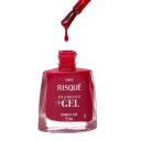 Esmalte Risqué Diamond Gel Vermelho Rubi Hipoalergênico com 9,5ml