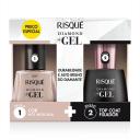 Kit Esmalte Risqué Diamond Gel Noz Moscada + Top Coat Fixador com 9,5ml cada