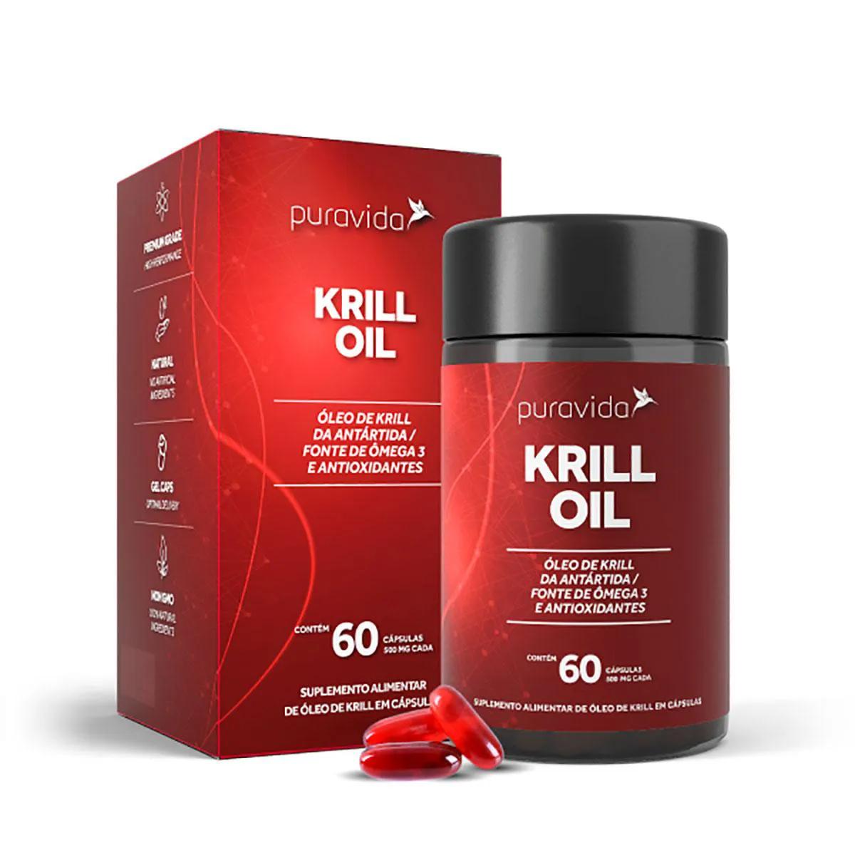 Suplemento Alimentar de Óleo de Krill Krill Oil com 60 cápsulas