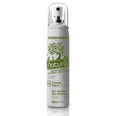 Desodorante Natural Spray Sem Parabenos Extrato de Camomila e Erva Cidreira com 120ml