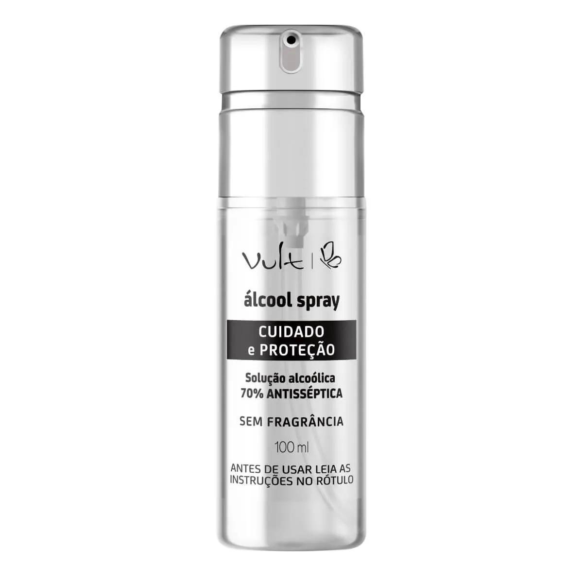 Álcool Spray Antisséptico 70% Vult Sem Fragrância com 100ml