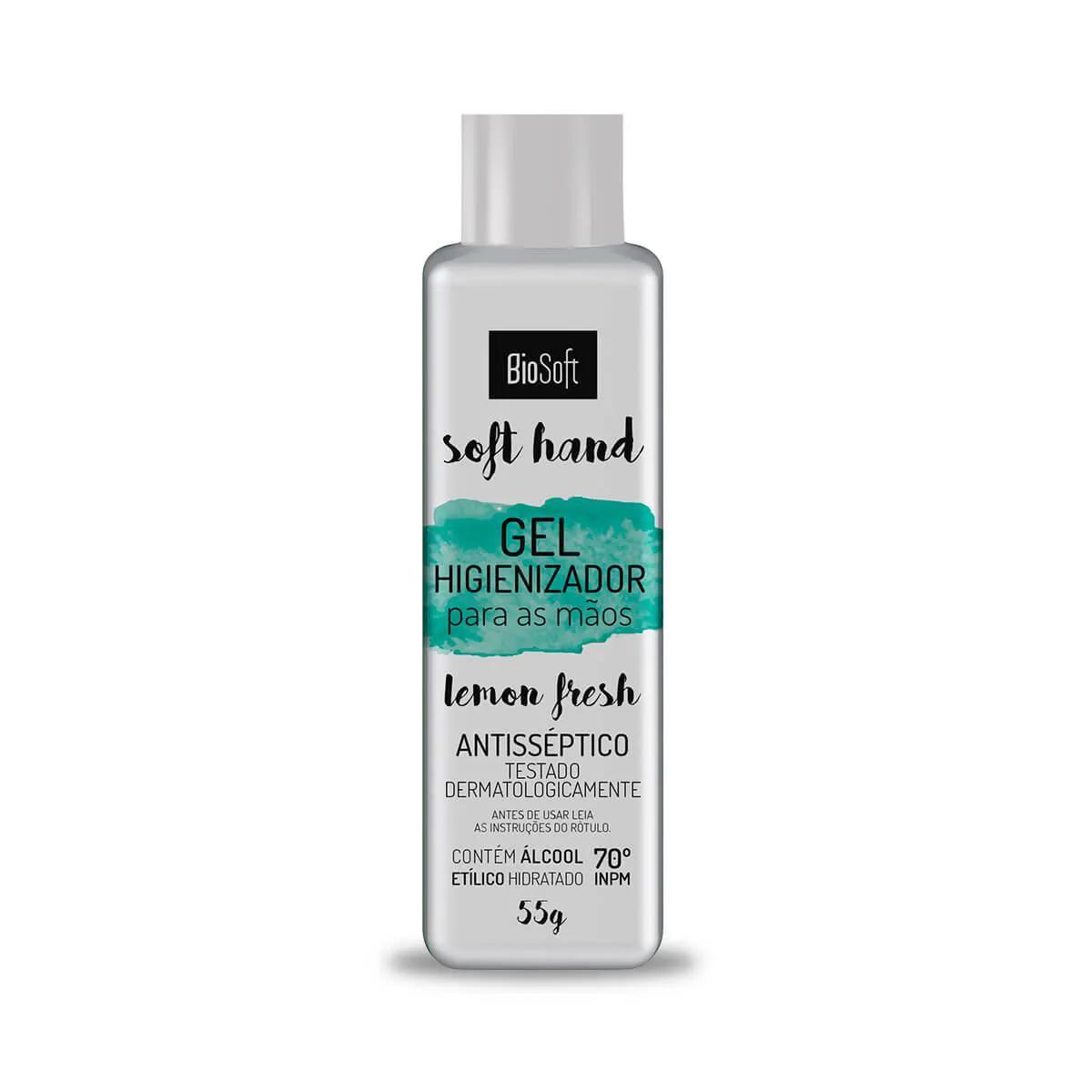 Álcool em Gel 70% BioSoft Gel Higienizador Lemon Fresh com 55g