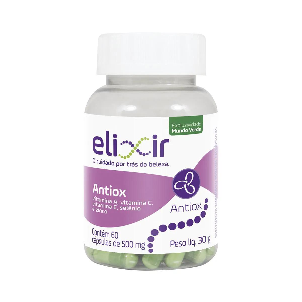 Antiox Elixir 500mg Suplemento Nutricional com 60 cápsulas