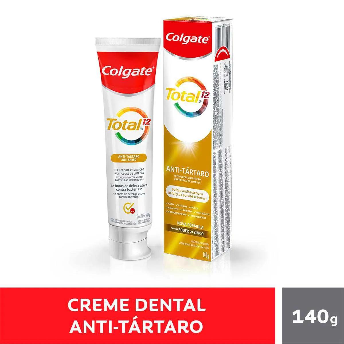 Pasta de Dente Colgate Total 12 Antitártaro com Flúor de 140g