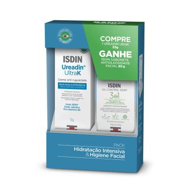 Kit Isdin Creme Corporal Ureadin UltraK + Sabonete Facial Isdin Oil Control