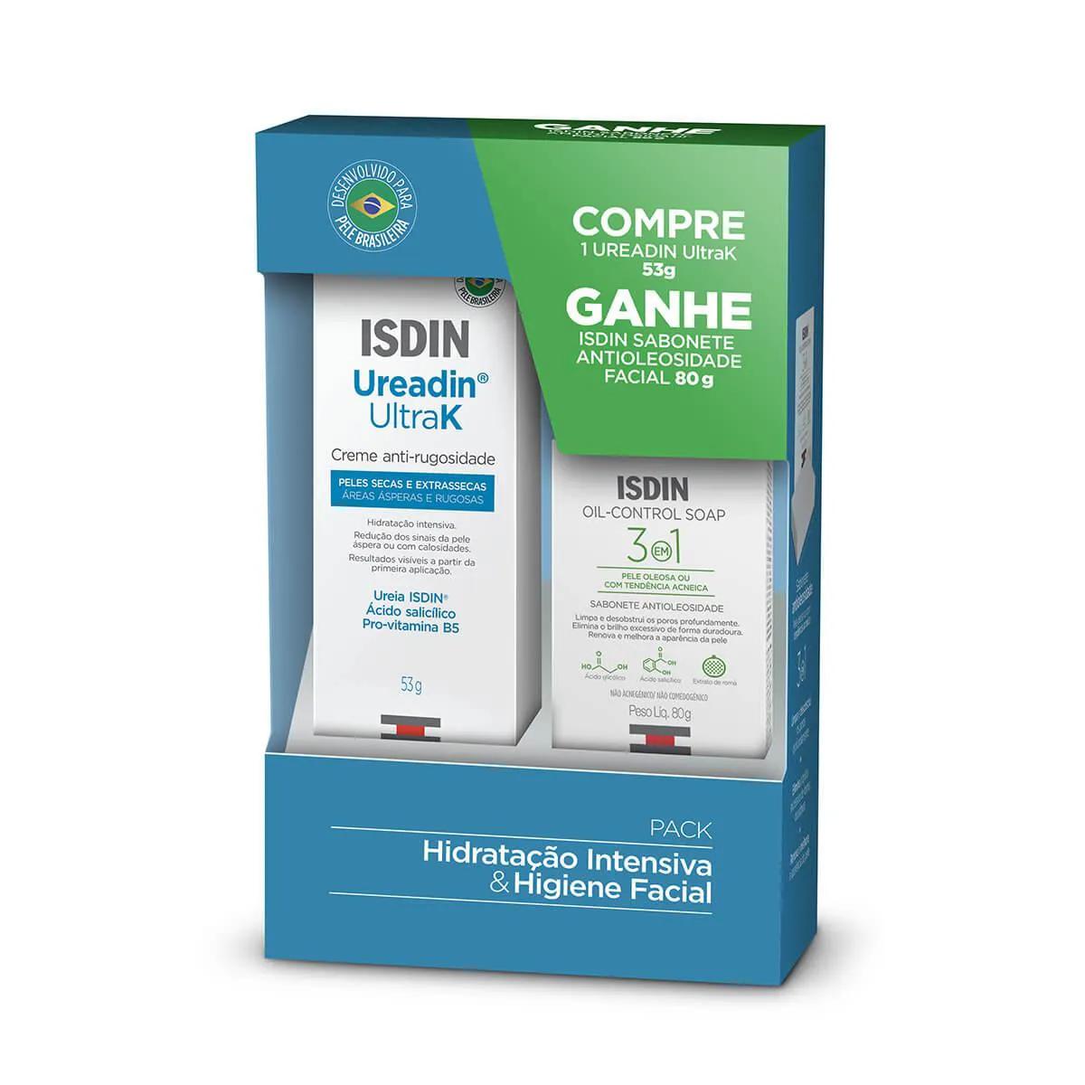 Kit Isdin Creme Corporal Ureadin UltraK + Sabonete Facial Isdin Oil Control