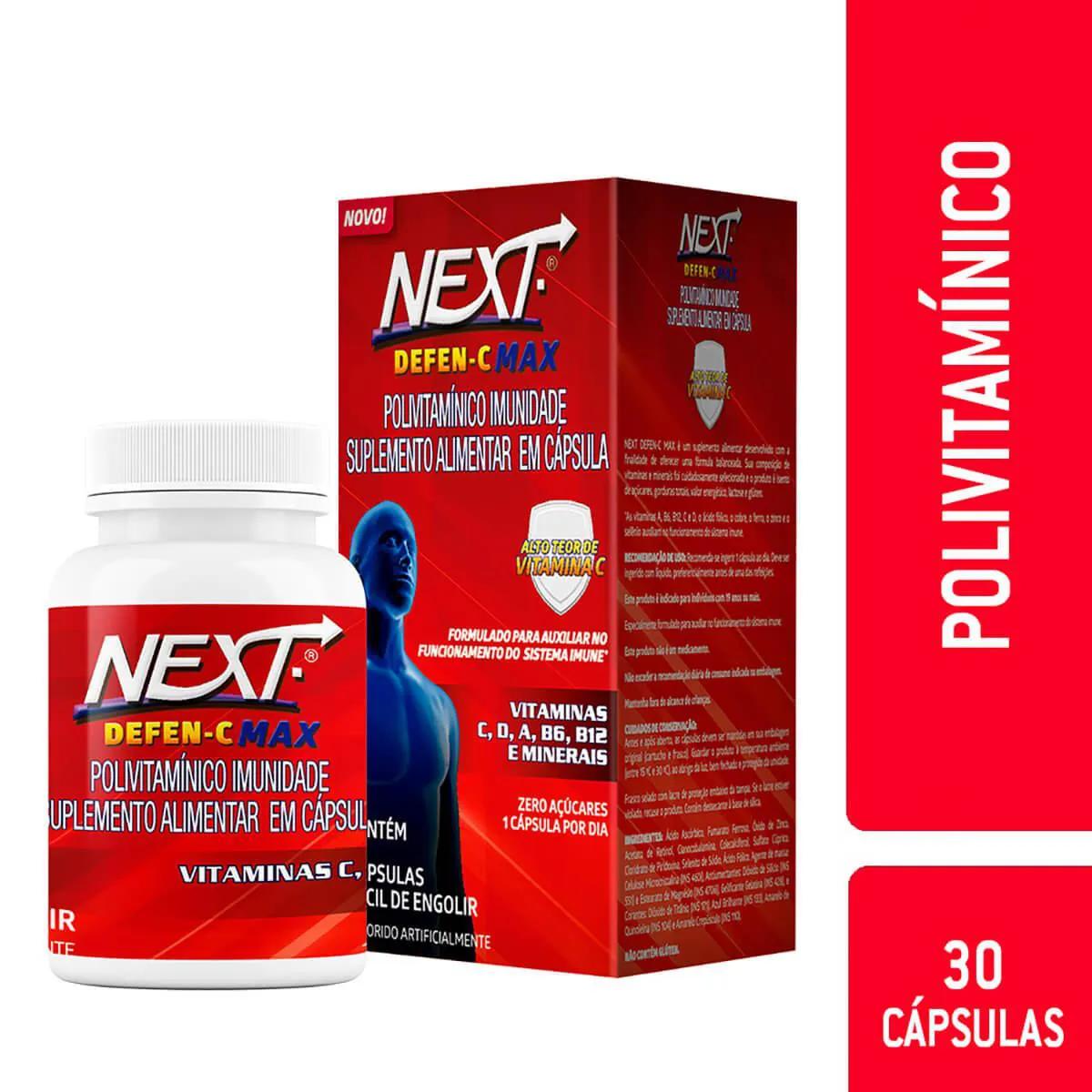 Suplemento Polivitamínico Next Defen-C Max com 30 cápsulas