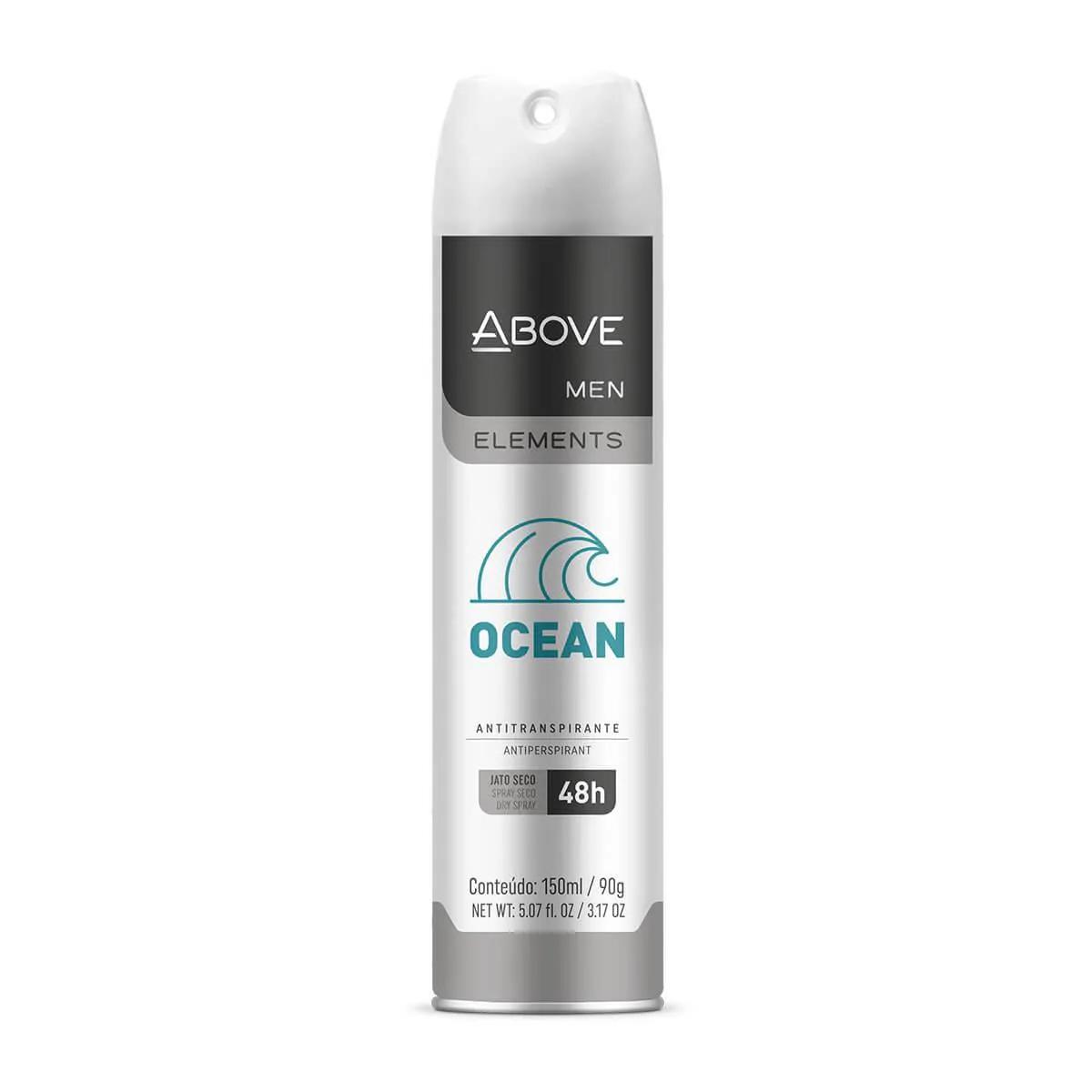Desodorante Aerosol Antitranspirante Above Men Elements Ocean 48h com 150ml