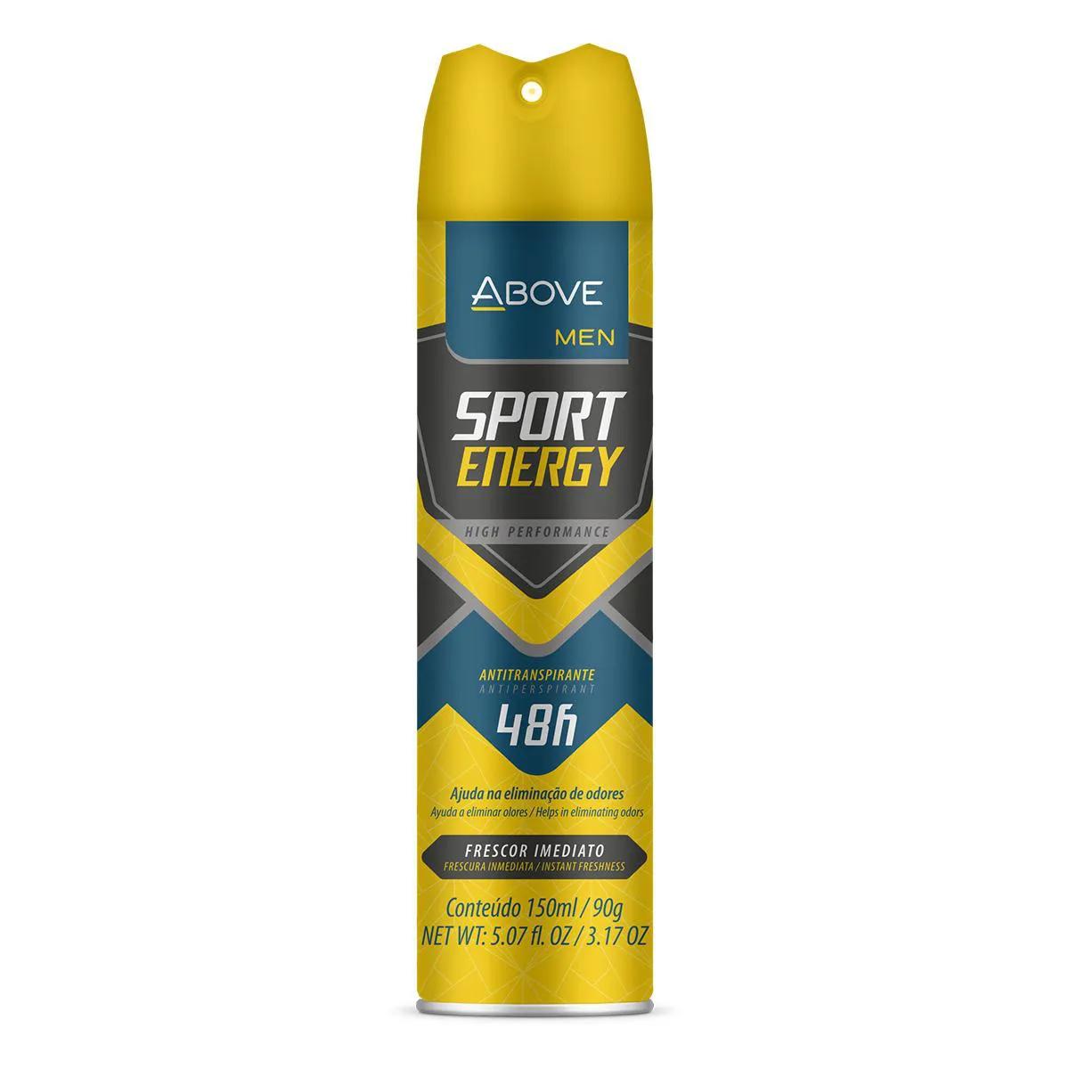 Desodorante Aerosol Antitranspirante Above Men Sport Energy 48h com 150ml