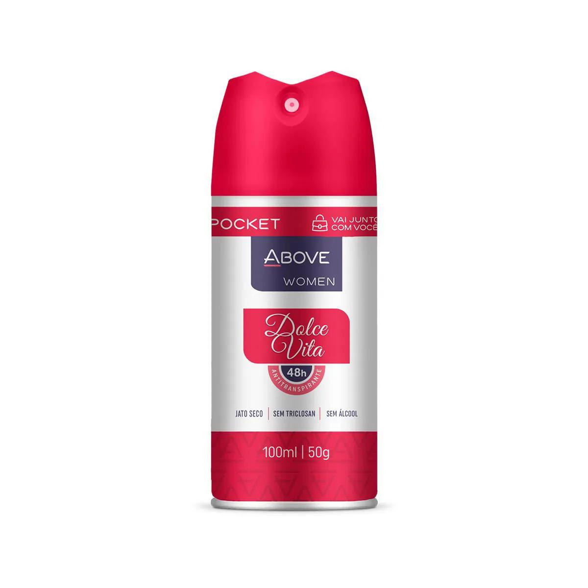 Desodorante Aerosol Antitranspirante Above Women Dolce Vita Pocket 48h com 100ml