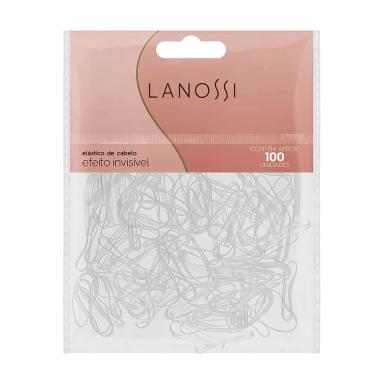 Elástico de Cabelo Lanossi Efeito Invisível em Silicone com 100 unidades