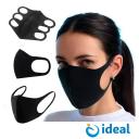 Máscara de Proteção Ideal Adulto Preta Neoprene com 3 unidades