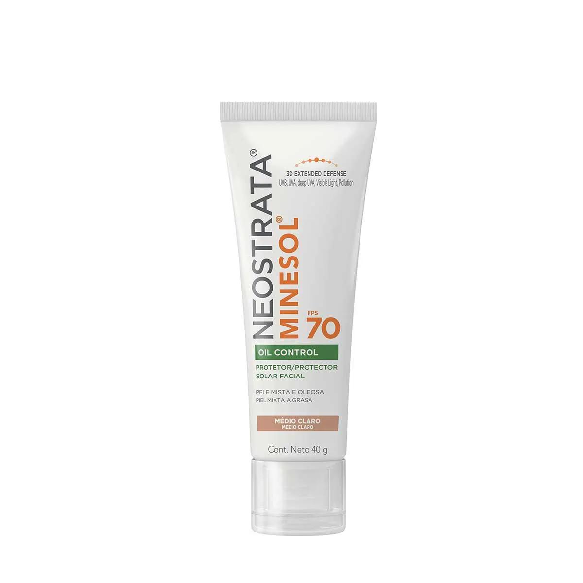 Protetor Solar NeoStrata Minesol FPS 70 Oil Control Facial com Cor Médio Claro com 40g