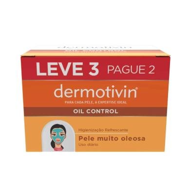 Kit Sabonete Facial em Barra Dermotivin Oil Control com 3 unidades