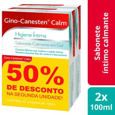 Kit Promocional Sabonete Íntimo em Gel Gino-Canesten® Calm com 50% de desconto na 2ª unidade