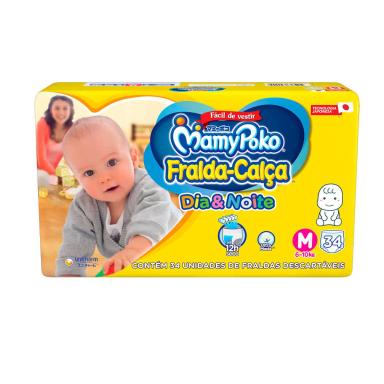 Fralda Calça Infantil MamyPoko Dia&Noite M - 34 Unidades