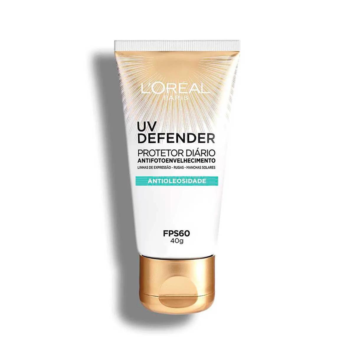 Protetor Solar Facial Antioleosidade L'Oréal UV Defender FPS 60 com 40g