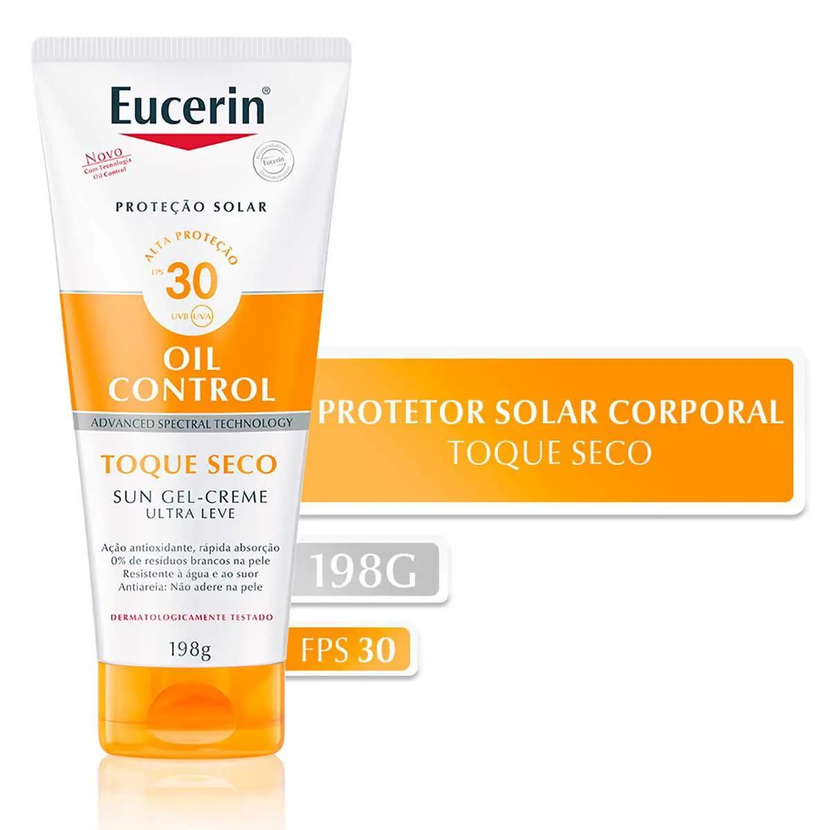 Protetor Solar Corporal Eucerin Sun Gel-Creme Oil Control Toque Seco FPS 30 com 200ml