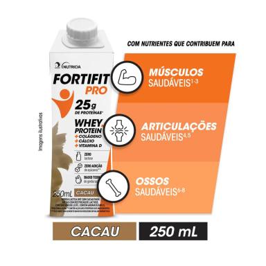 Fortifit Pro Bebida Láctea Whey Protein Cacau com 250ml