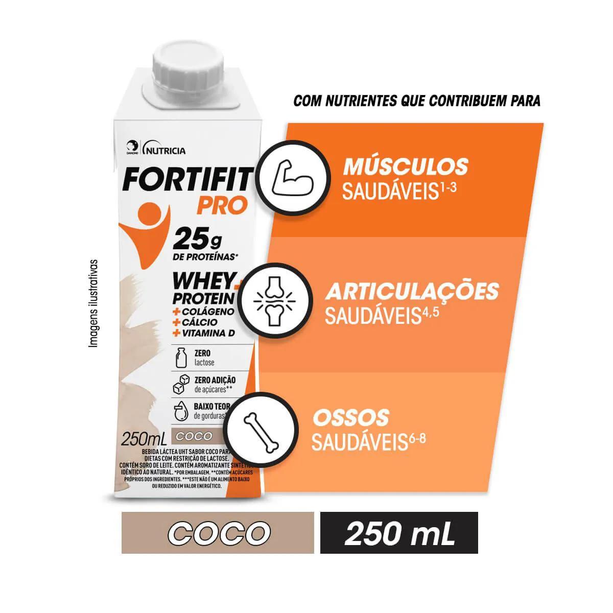 Fortifit Pro Bebida Láctea Whey Protein Coco com 250ml