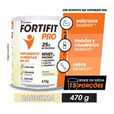 Suplemento Alimentar em Pó Fortifit Pro Baunilha Nutricia com 470g