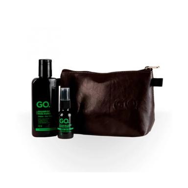 Kit GO. Fresh Tea Tree com 1 Shampoo para Barba 140ml + 1 Óleo Creme para Barba 25ml + Necessaire