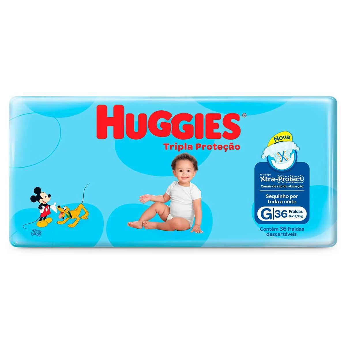 Fralda Huggies Tripla Proteção G - 36 Unidades