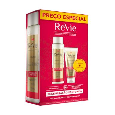 Kit Revie Regeneração Profuda Shampoo com 350ml + Máscara Capilar com 170ml