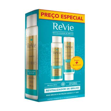 Kit Revie Revitalizador de Brilho Shampoo com 350ml + Condicionador com 350ml