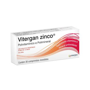 Suplemento Vitamínico-Mineral Vitergan Zinco 15mg - 30 Comprimidos