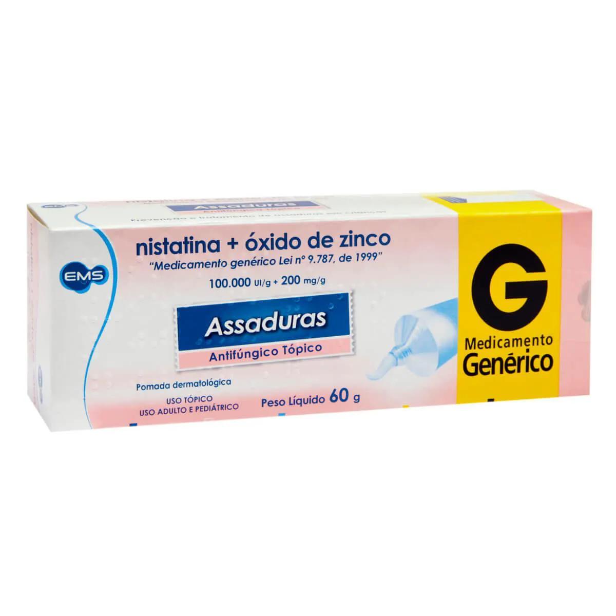 Nistatina 100.000UI/g + Óxido de Zinco 200mg/g EMS Pomada com 60g