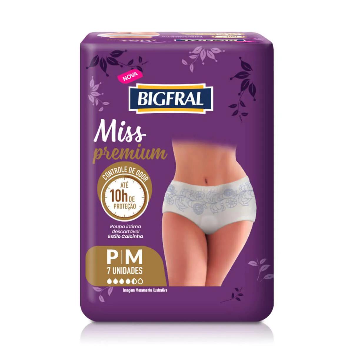 Roupa Íntima Feminina Bigfral Miss Premium P/M 7 unidades