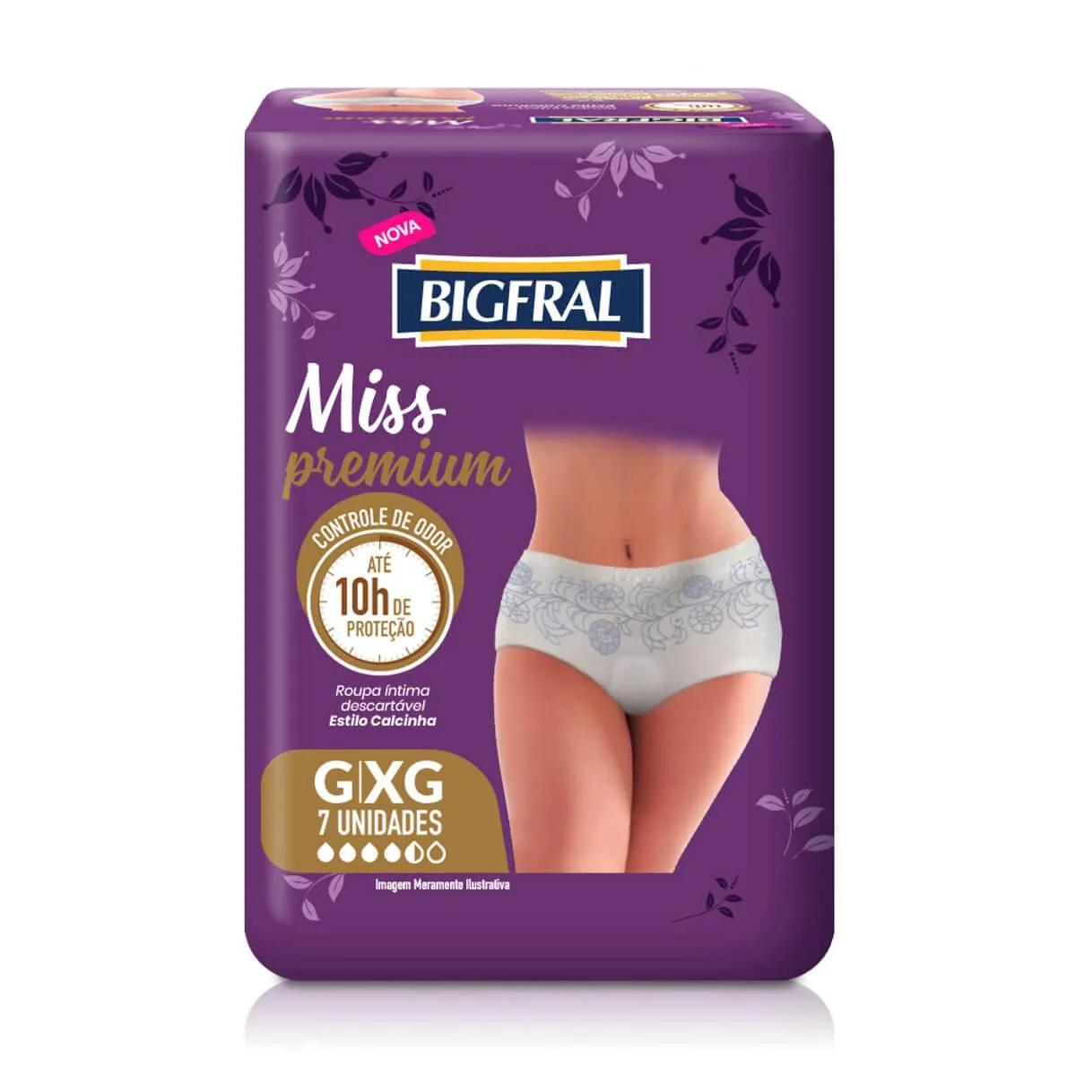 Roupa Íntima Feminina Bigfral Miss Premium G/XG 7 unidades