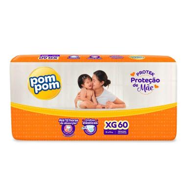 Fralda Pom Pom Protek Proteção de Mãe XG - 60 Unidades