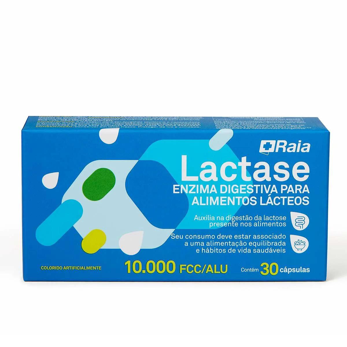 Lactase Enzima Digestiva Raia 10.000 FCC Alu 30 Cápsulas