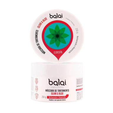 Máscara de Tratamento Balai Europa Restauração e Reparação Oliva & Aloe Vegano com 250g
