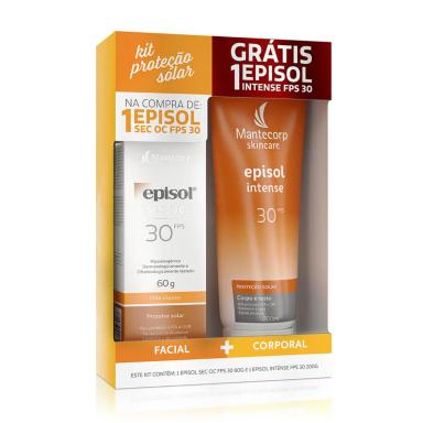 Kit Protetor Solar Episol com 1 Protetor Facial Sec OC FPS 30 com 60g + 1 Protetor Corporal Intense FPS 30 com 200ml