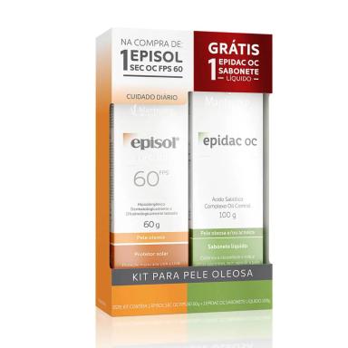 Kit Episol com 1 Protetor Solar Facial Sec OS FPS 60 com 60g + 1 Sabonete Líquido Facial Epidac OC com 100g
