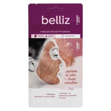 Máscara Facial Firmadora Belliz com Peptídeos de Cobre + Frutas Vermelhas 2g com 1 unidade
